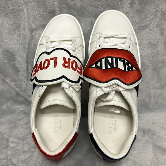 Gucci Ace Web Blind For Love Sneakers Size 36.5 - Picture 6 of 9